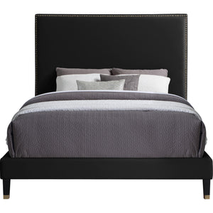 Meridian Harlie Black Velvet King Bed