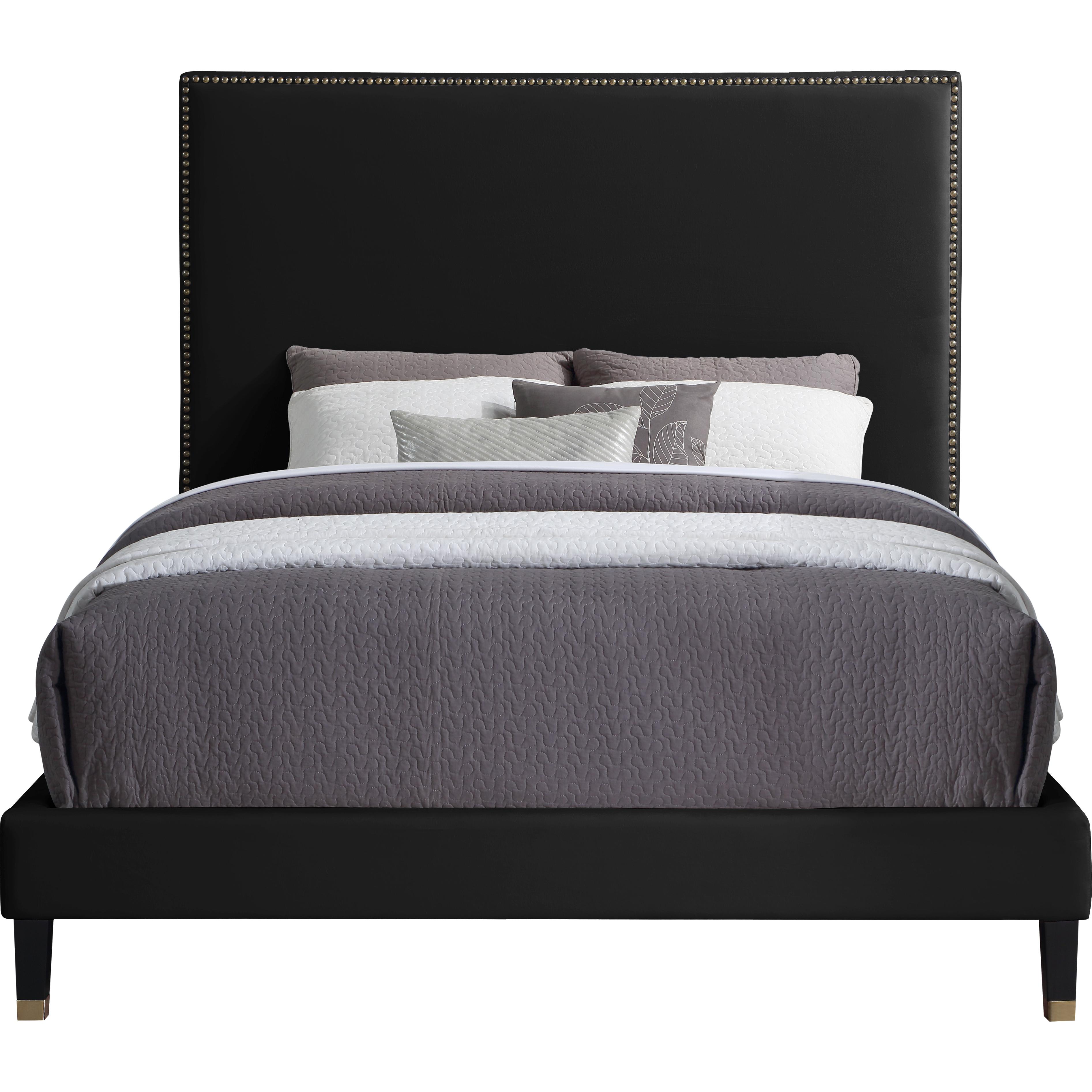 Meridian Harlie Black Velvet King Bed
