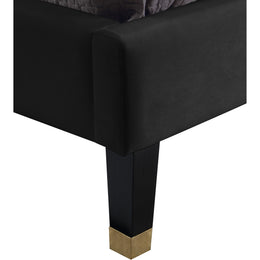 Meridian Harlie Black Velvet King Bed