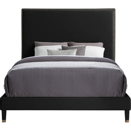Meridian Harlie Black Velvet Queen Bed
