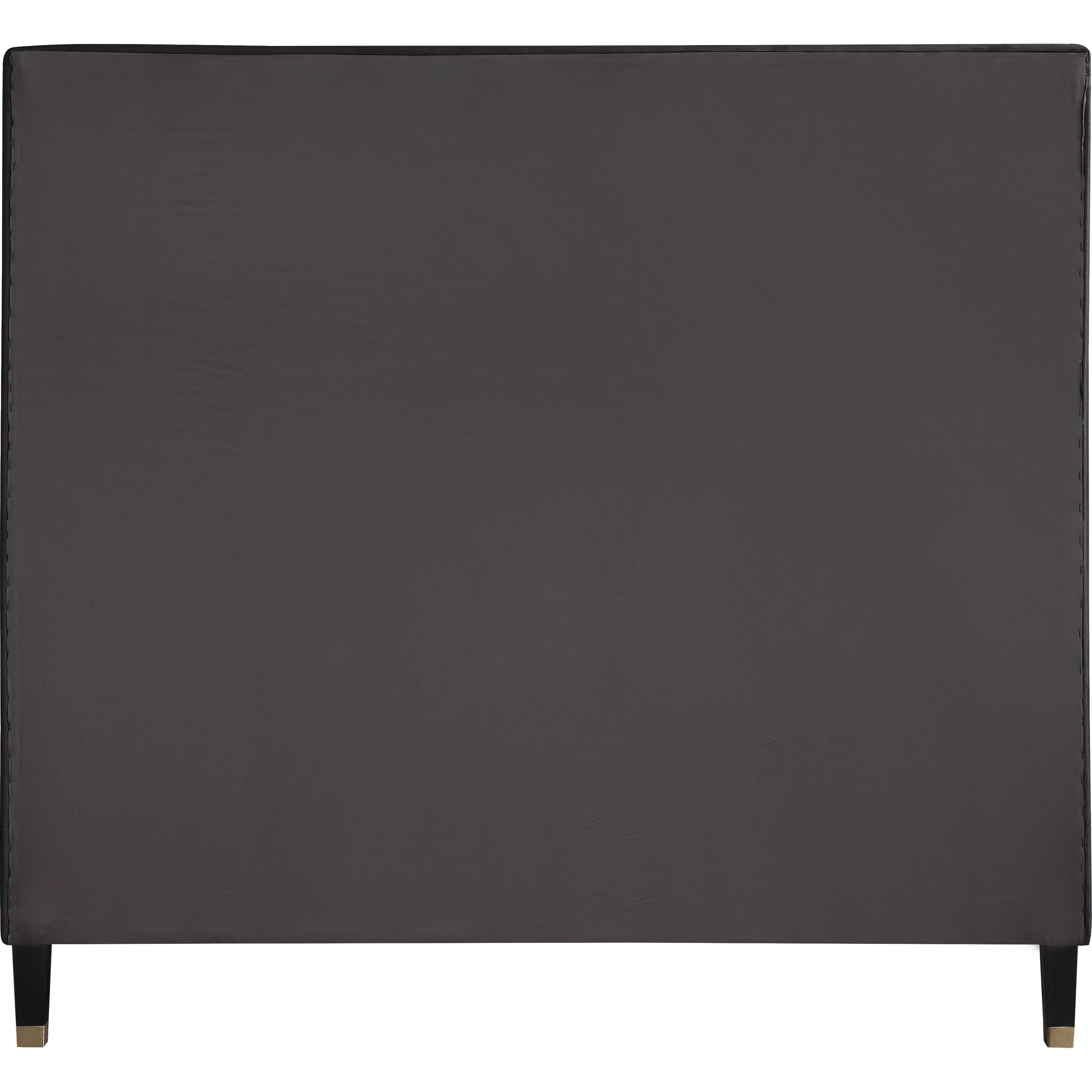 Meridian Harlie Black Velvet Queen Bed