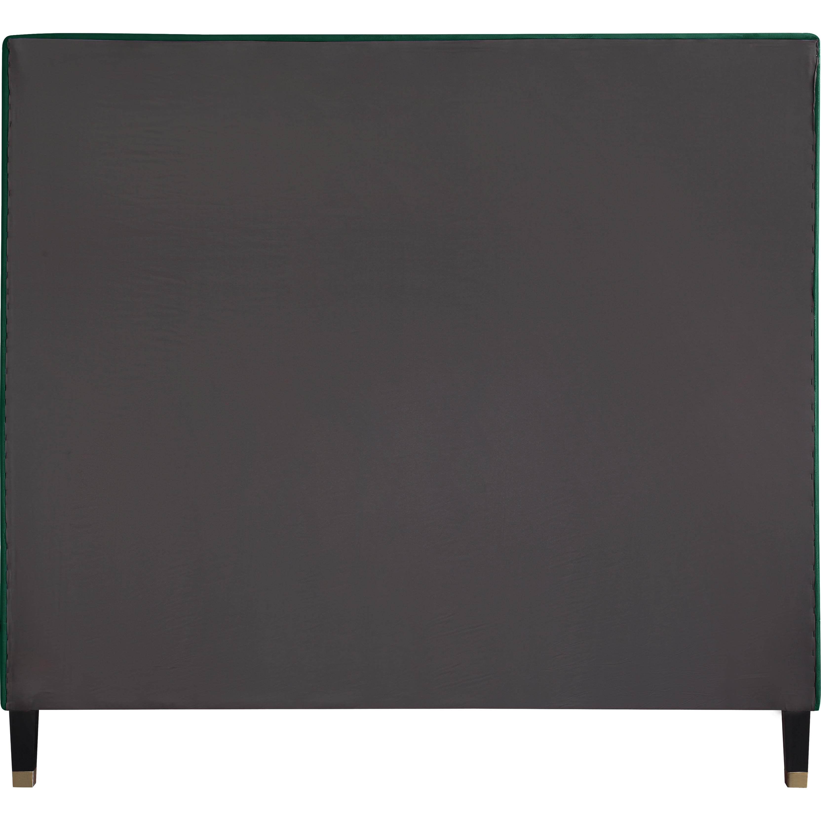 Meridian Harlie Green Velvet Queen Bed