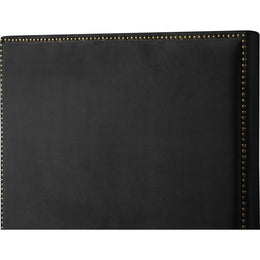 Meridian Harlie Black Velvet Twin Bed