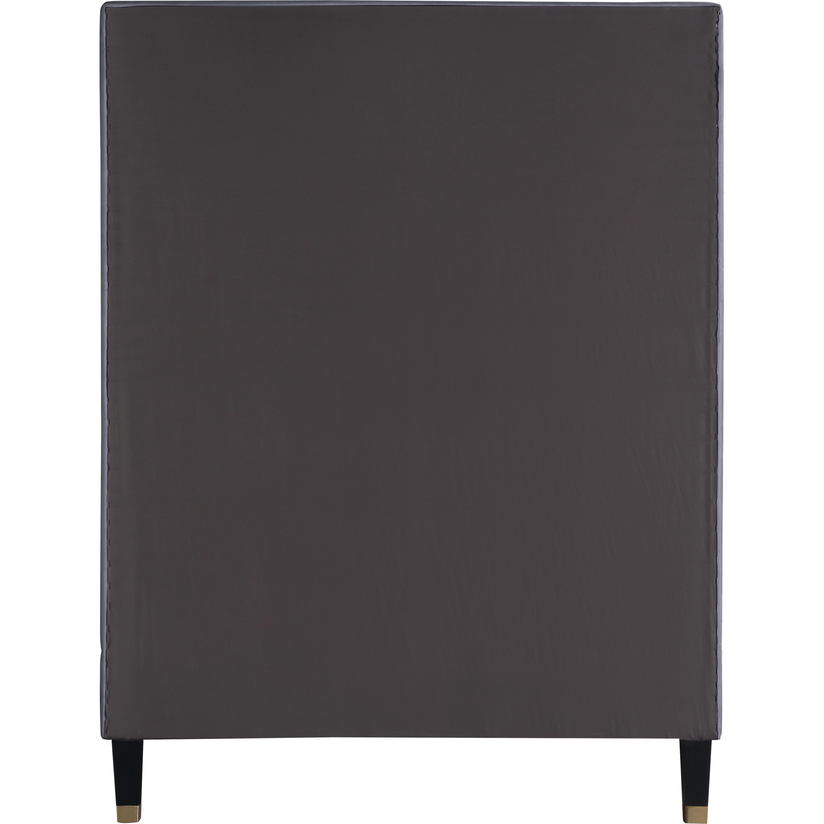 Meridian Harlie Grey Velvet Twin Bed