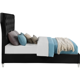 Meridian Kira Black Velvet King Bed