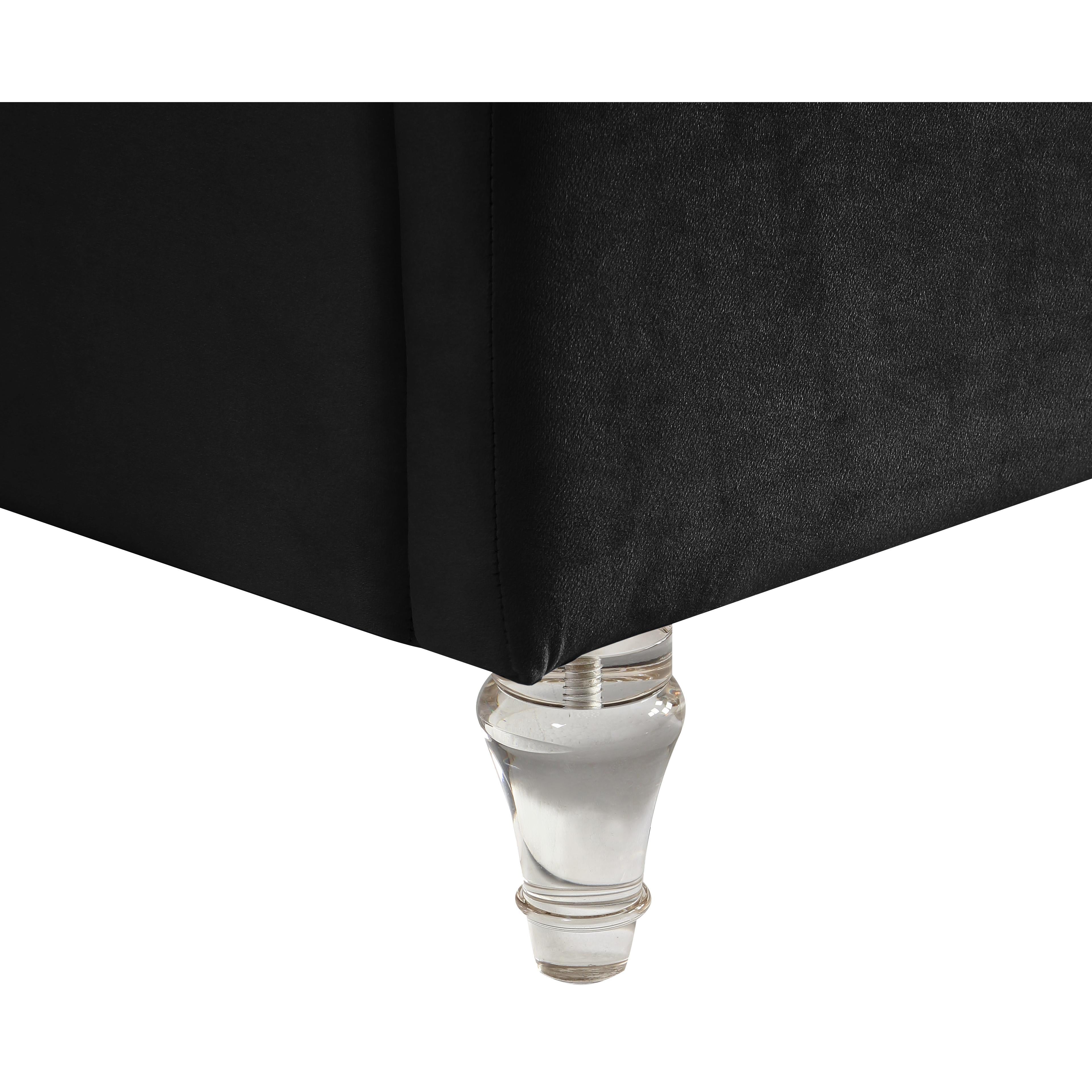 Meridian Kira Black Velvet King Bed