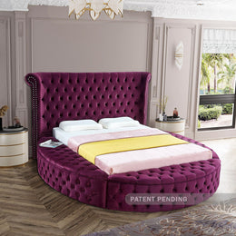 Meridian Luxus Purple Velvet King Bed