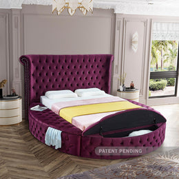 Meridian Luxus Purple Velvet Queen Bed