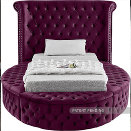 Meridian Luxus Purple Velvet Twin Bed