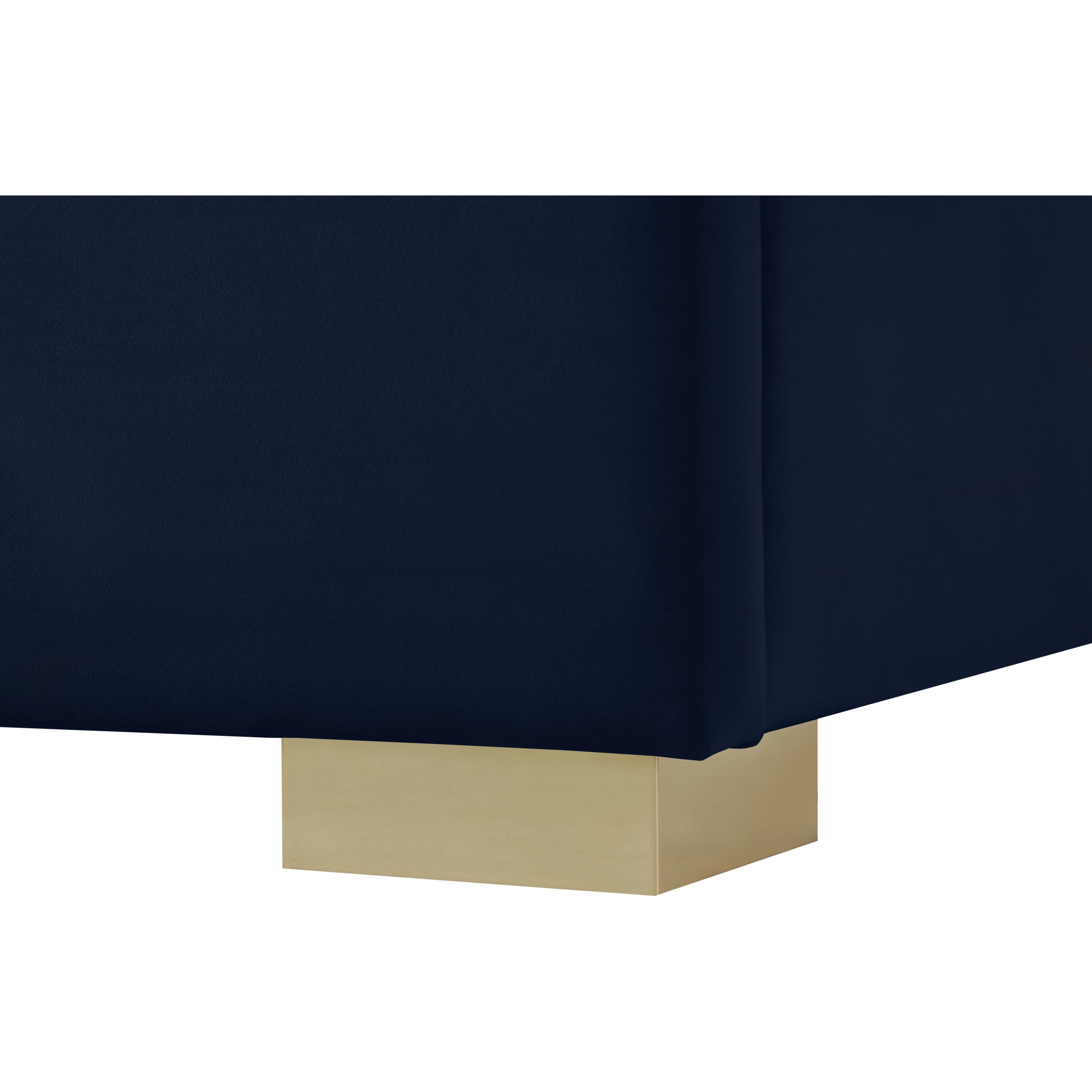 Meridian Nora Navy Velvet Full Bed