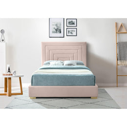 Meridian Nora Pink Velvet Queen Bed