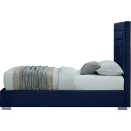 Meridian Nora Navy Velvet Twin Bed