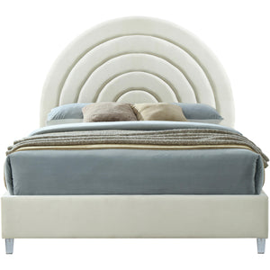 Meridian Rainbow Cream Velvet Full Bed