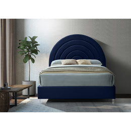 Meridian Rainbow Navy Velvet Full Bed