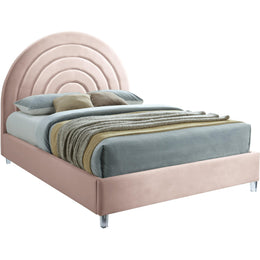 Meridian Rainbow Pink Velvet Full Bed