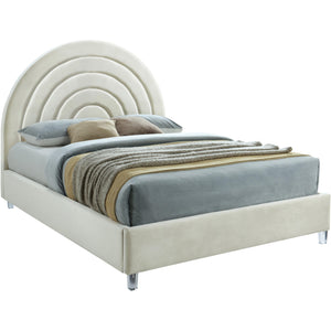 Meridian Rainbow Cream Velvet King Bed