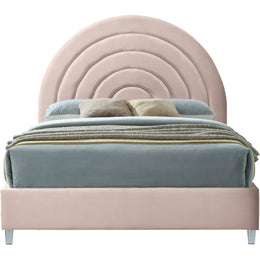 Meridian Rainbow Pink Velvet King Bed