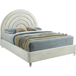 Meridian Rainbow Cream Velvet Queen Bed