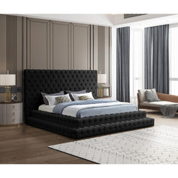 Meridian Revel Black Velvet King Bed (3 Boxes)