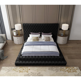 Meridian Revel Black Velvet King Bed (3 Boxes)