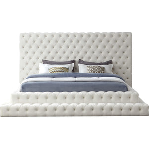 Meridian Revel Cream Velvet King Bed (3 Boxes)