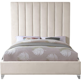 Meridian Via Cream Velvet King Bed