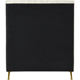 Meridian Zara Cream Velvet Twin Bed (3 Boxes)