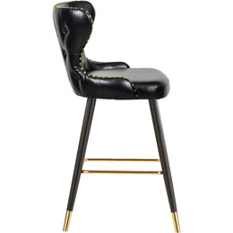 Meridian Hendrix Black Vegan Leather Counter/Bar Stool