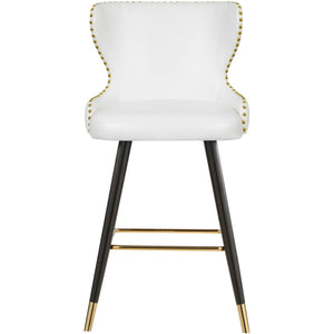 Meridian Hendrix White Vegan Leather Counter/Bar Stool