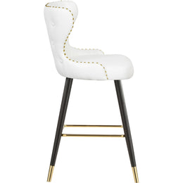 Meridian Hendrix White Vegan Leather Counter/Bar Stool