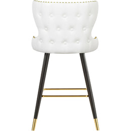 Meridian Hendrix White Vegan Leather Counter/Bar Stool