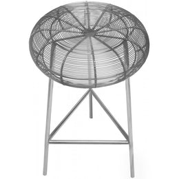 Meridian Tuscany Silver Metal Counter Stool