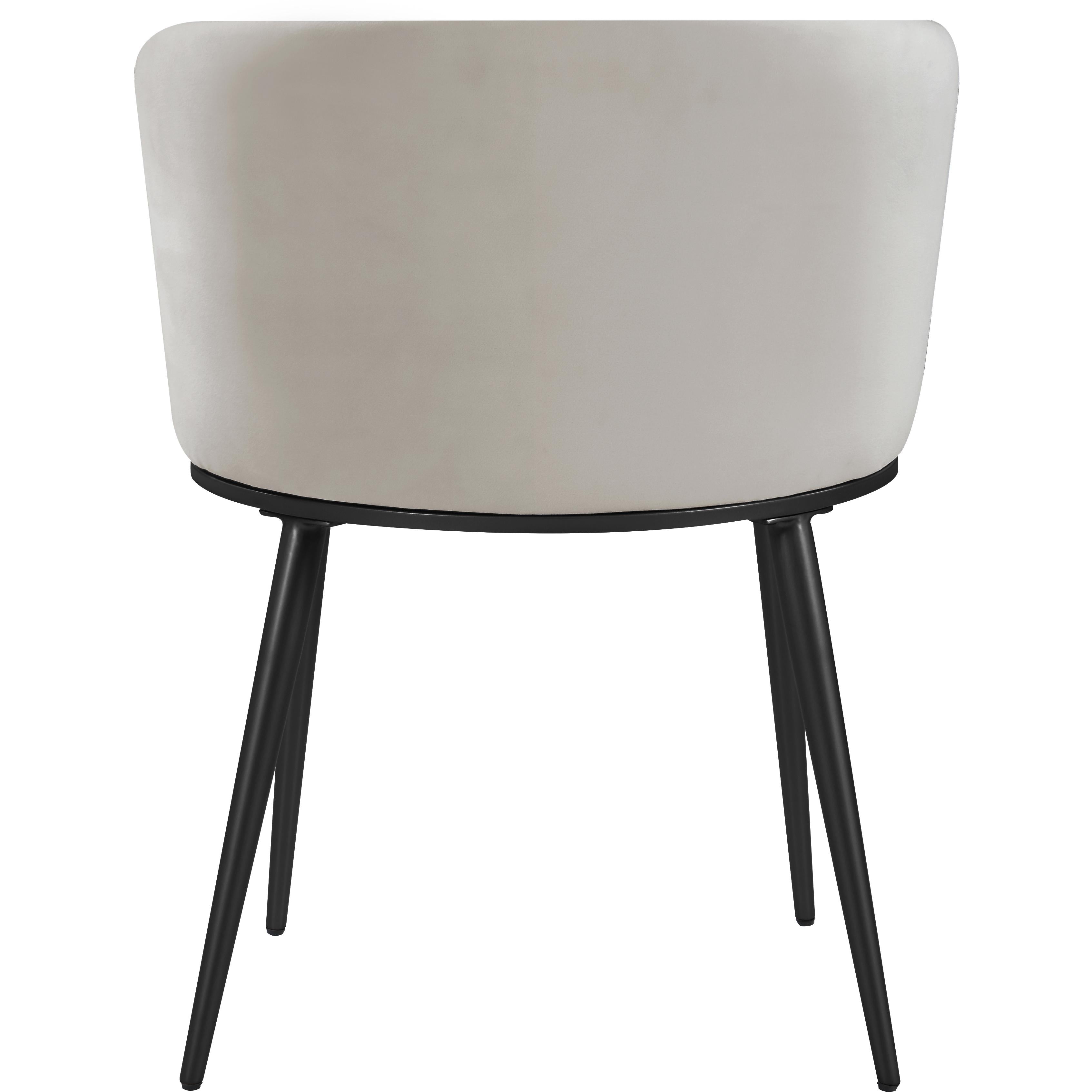 Meridian Skylar Cream Velvet Dining Chair