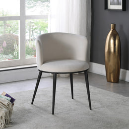 Meridian Skylar Cream Velvet Dining Chair