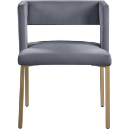 Meridian Caleb Grey Velvet Dining Chair
