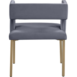 Meridian Caleb Grey Velvet Dining Chair