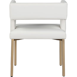 Meridian Caleb White Vegan Leather Dining Chair
