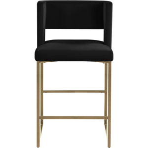 Meridian Caleb Black Velvet Counter Stool
