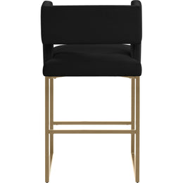 Meridian Caleb Black Velvet Counter Stool