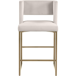 Meridian Caleb Cream Velvet Counter Stool