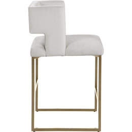 Meridian Caleb Cream Velvet Counter Stool