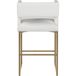 Meridian Caleb White Vegan Leather Counter Stool