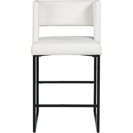 Meridian Caleb White Vegan Leather Counter Stool