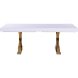 Meridian Excel White Lacquer Extendable Dining Table (3 Boxes)