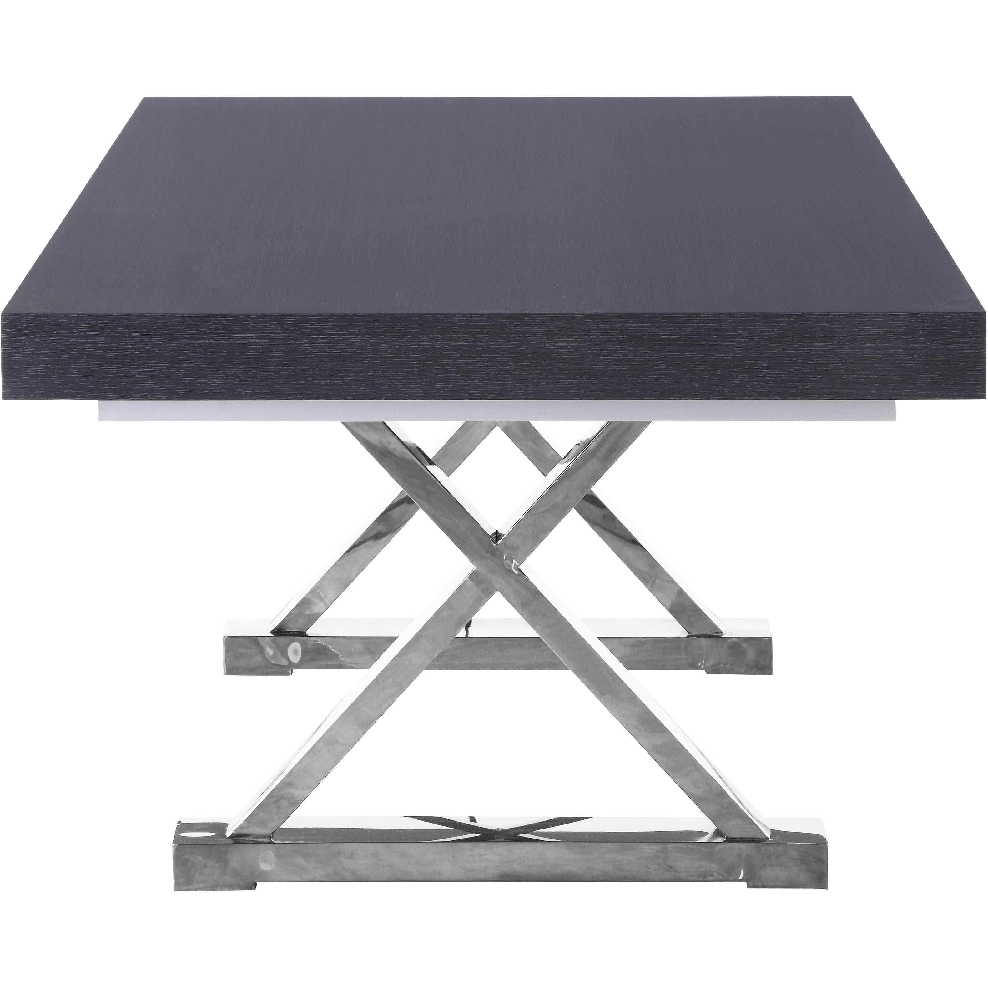 Meridian Excel Grey Oak Veneer Lacquer Extendable Dining Table (3 Boxes)