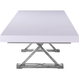 Meridian Excel White Lacquer Extendable Dining Table (3 Boxes)