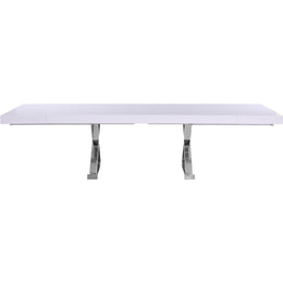 Meridian Excel White Lacquer Extendable Dining Table (3 Boxes)