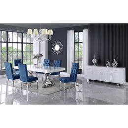 Meridian Excel White Lacquer Extendable Dining Table (3 Boxes)