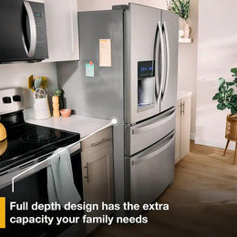 Whirlpool - 36 in. Wide 25 cu. ft. Wide French Door Bottom Mount Refrigerator with Two-Tier Freezer Storage - Stainless Steel
