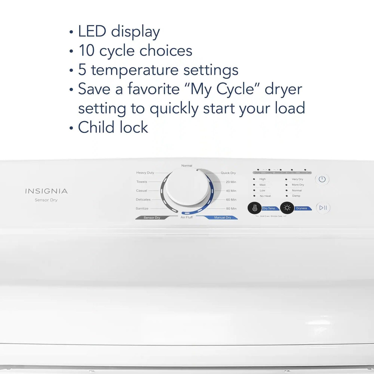 Package - Insignia™ - 3.7 Cu. Ft. High Efficiency 12-Cycle Top-Loading Washer and 6.7 Cu. Ft. Gas Dryer with Sensor Dry - White